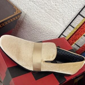 Amalfi Velvet Men's Loafers in Beige